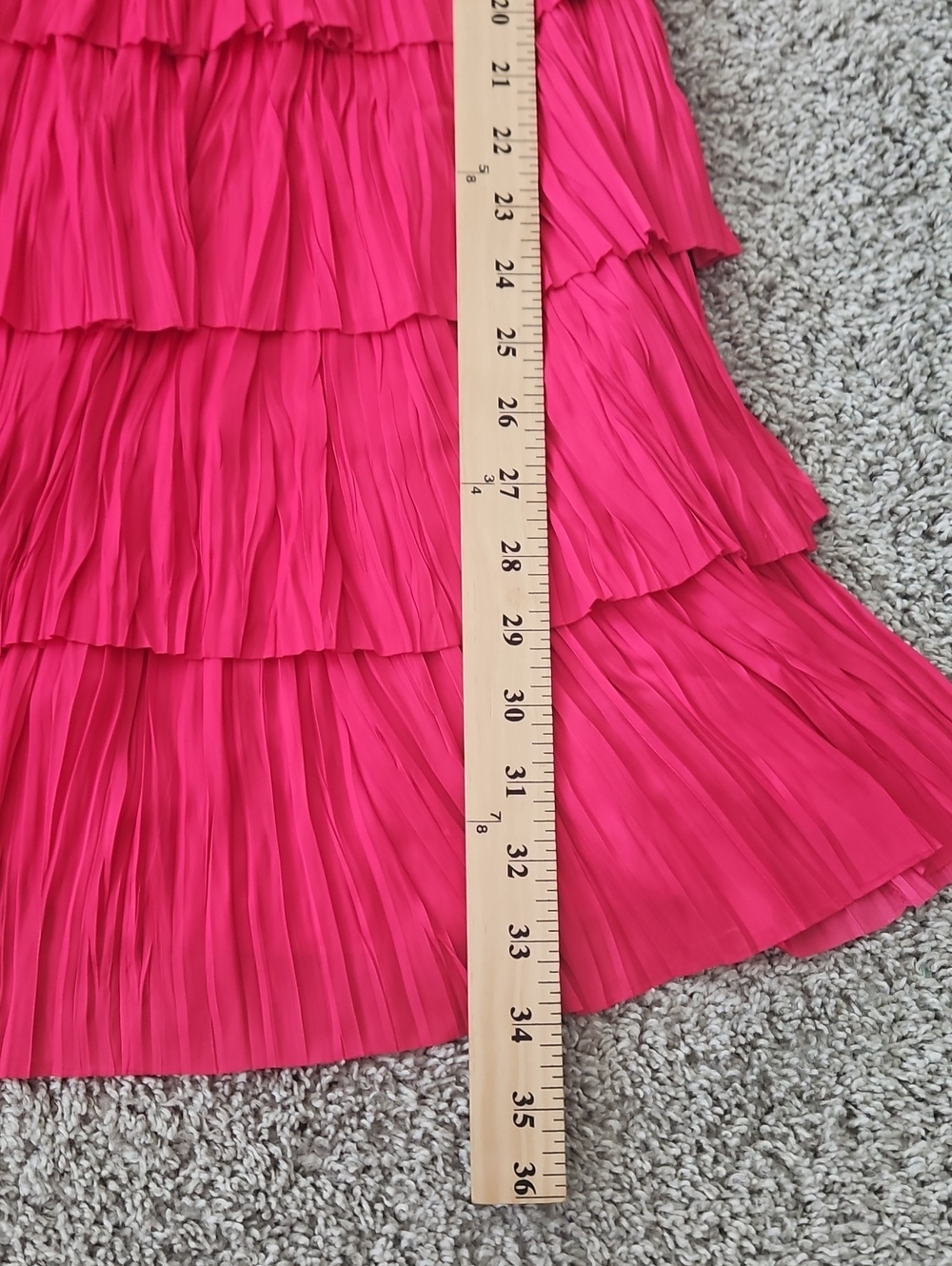 Ulla Johnson Hot Pink Ruffle Tiered Dress 4 - Picture 5 of 10